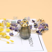trendy essential oil diffuser necklace simple gravel fluorite crystal link chain for women necklace jewelry gifts