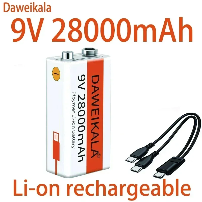 Фото Литий-ионная аккумуляторная батарея 2025 9 В 28000 мАч  Батарея Micro USB Батареи 9 В литий-ионный для мультиметра Микрофон Игрушечный пульт дистанционного управления №4