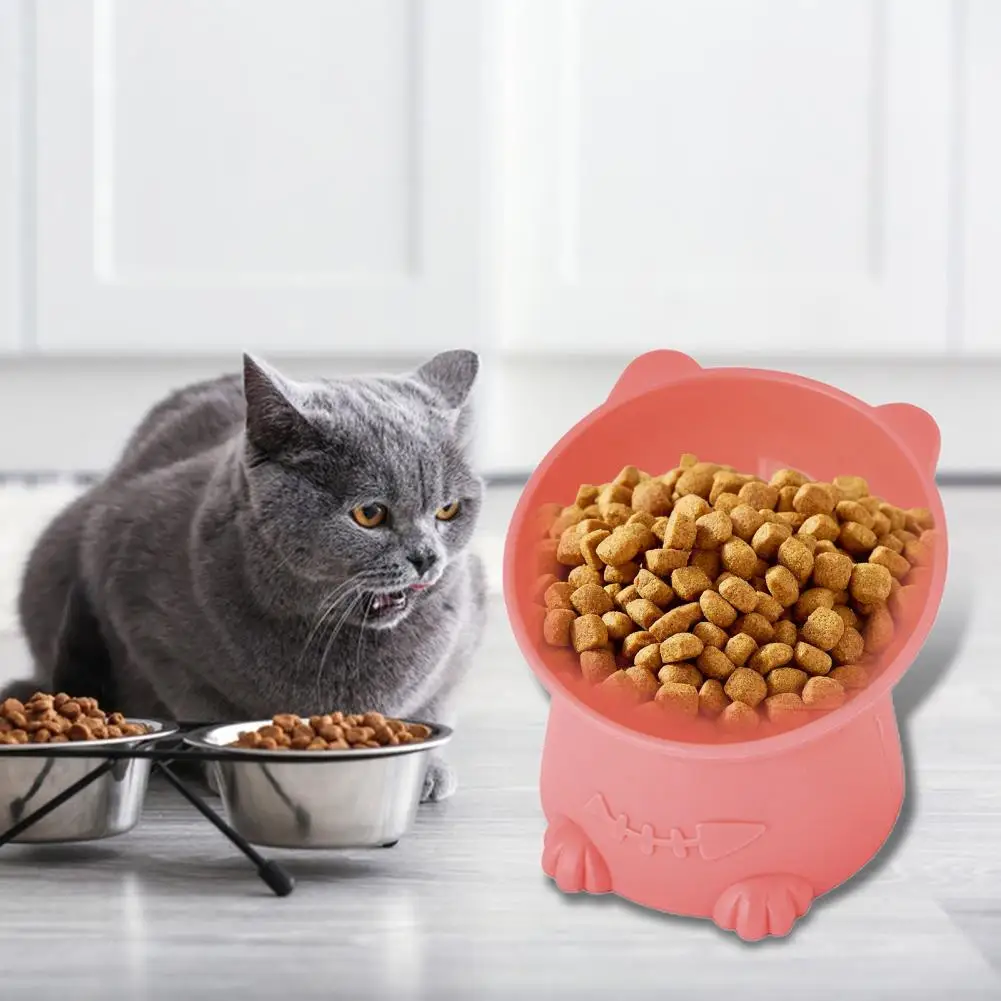 

Миска для кормления домашних животных, однотонная тарелка с узором в виде рыбьей кости, для собак и кошек, аксессуары для питомцев