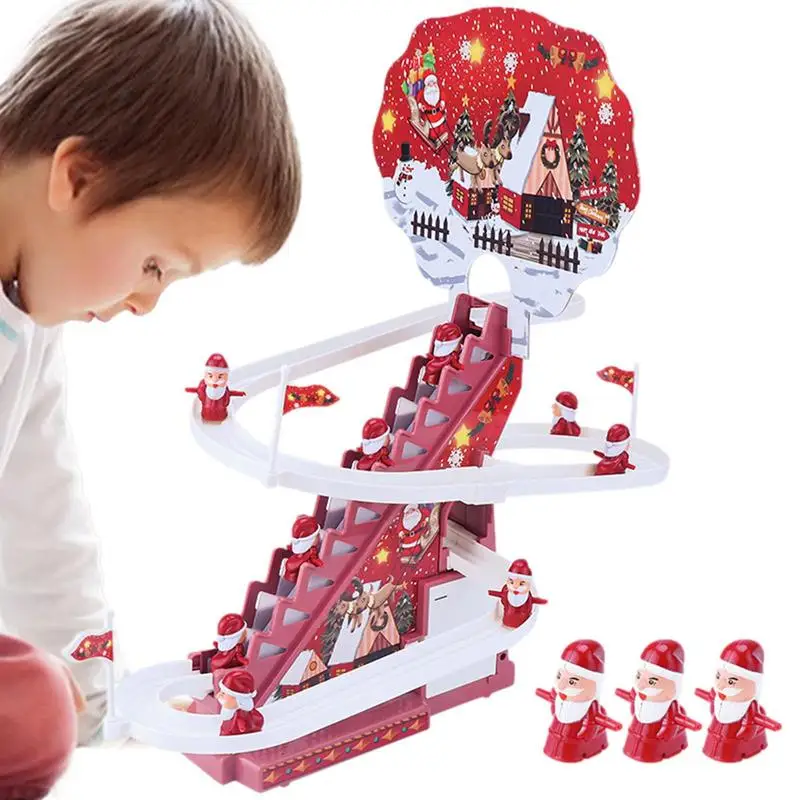 

Рождественская игрушка-американская горка Санта-Клаус, американские горки, электрическая игрушка-трек, Рождественская игрушка-горка, горк...