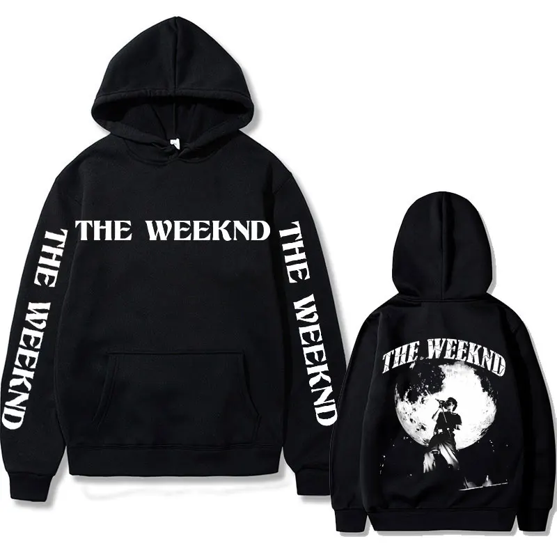 

The Weeknd Dawn FM Double Sided Printed Hoodie Unisex Black Casual Loose Sweatshirt Men Women Vintage Hip Hop Oversized Hoodies
