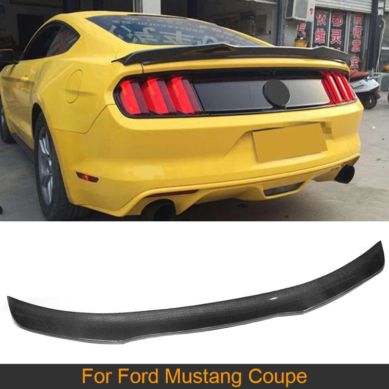 

Carbon Fiber Rear Trunk Spoiler Wing For Ford Mustang Coupe 2 Door 2015 2016 2017 Trunk Spoiler Boot Lip Wing Black FRP