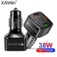 4 in 1 usb car charger 3 1a fast charging plug phone charger 12v car cigarette lighter to usb atype c adapter for huawei xiaomi