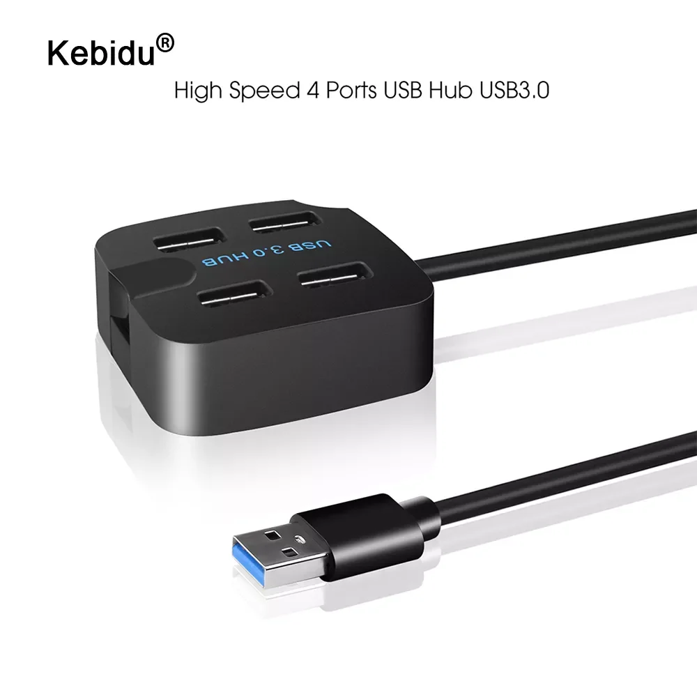 

kebidu 4 Ports USB Hub 3.0 High Speed 5Gbps USB Splitter Adapter For Desktop Laptop With Phone Holder For Phone Tablet PC Laptop