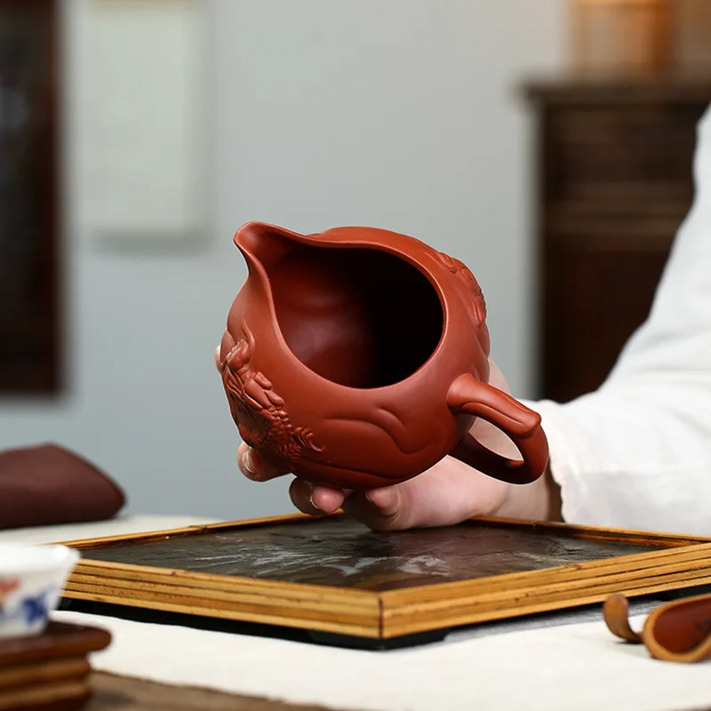 High Quality Yixing Purple Sand Teaware Tea Pitcher Household Brewing Pot Dahongpao Fish and
