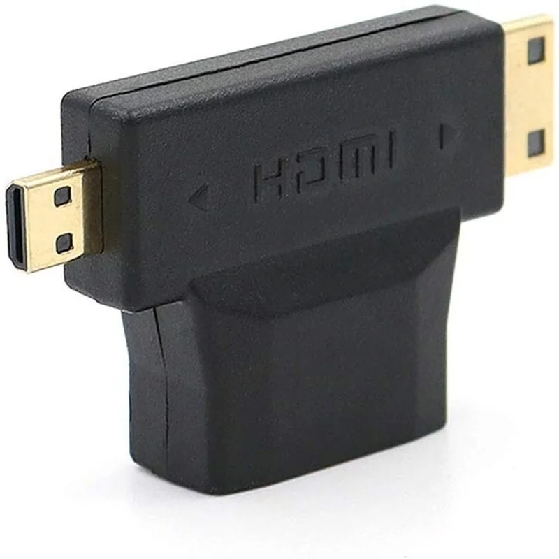 Адаптер 3 в 1 HDMI-совместимый с Micro HDMI штекер MiniHDMI 4 гнездовой адаптер T-образный
