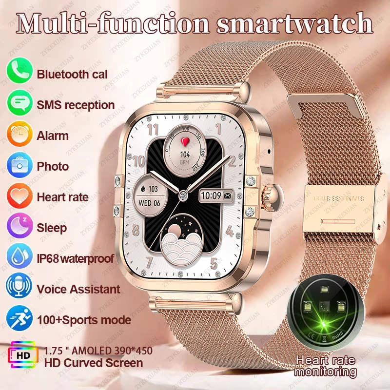 Новинка 2024 умные часы для женщин водонепроницаемые Bluetooth фитнес-трекер женские