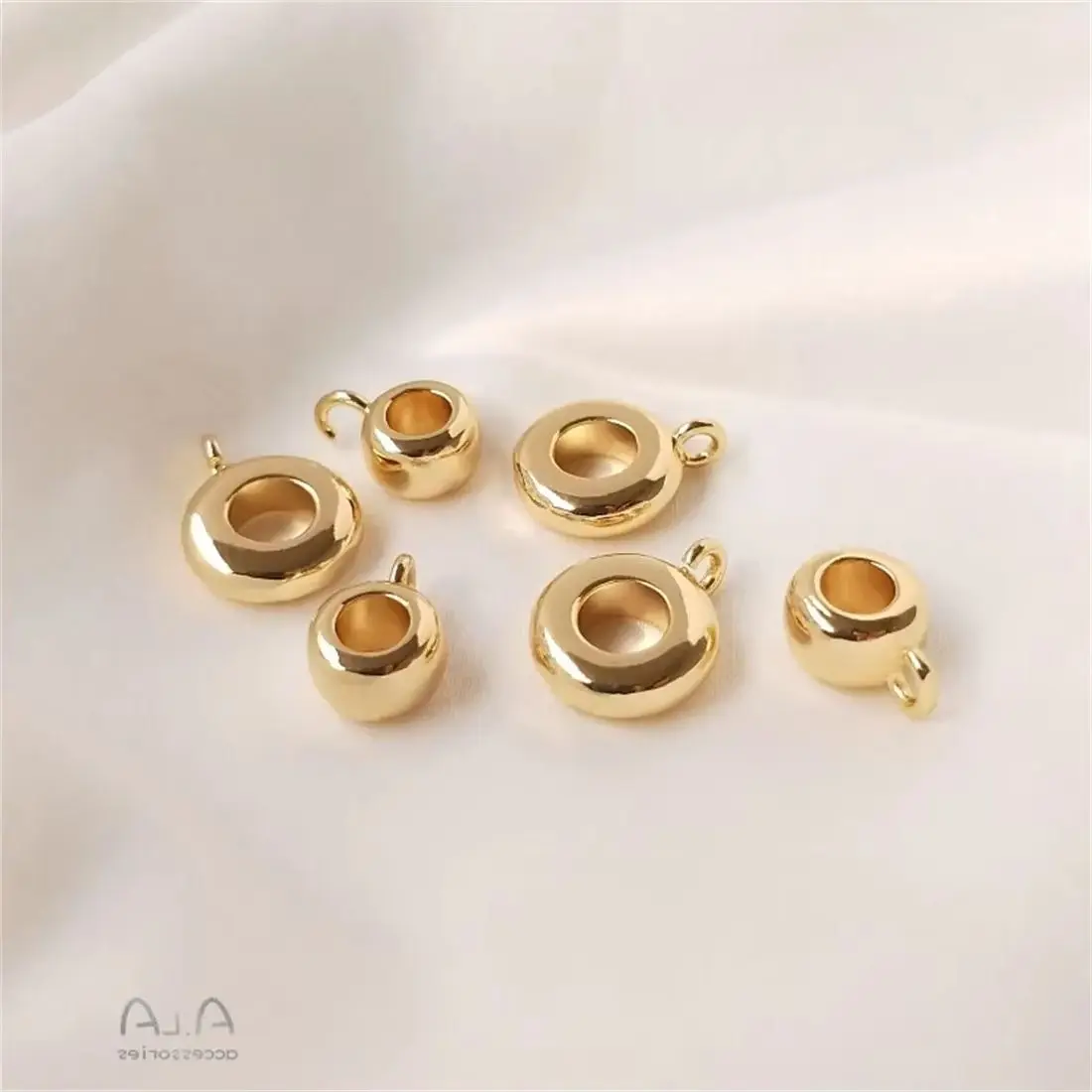 1 шт. 14-каратное позолоченное медное покрытие бусины-проставки Bea Wheel открытый люк