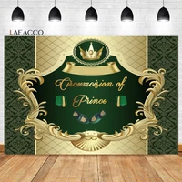 laeacco circumcision of prince background gold crown green vintage pattern kid birthday portrait customized photography backdrop