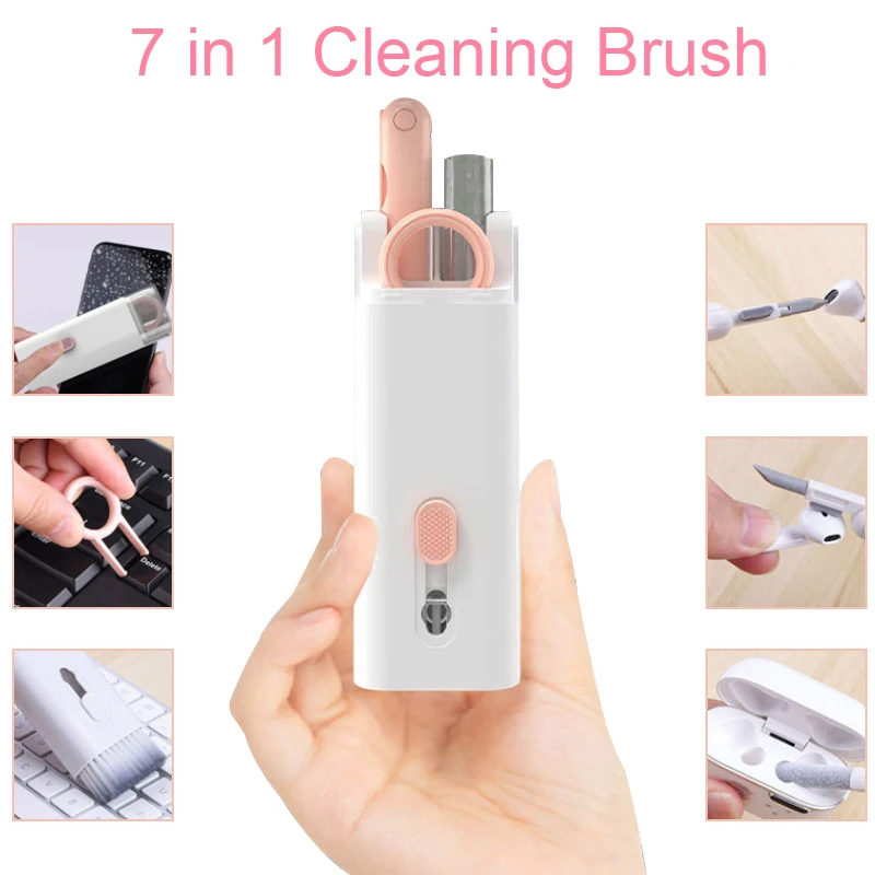 

7 In 1 Computer Keyboard Cleaner Brush Kit Multifunctional Bluetooth Headset Cleaning Tool Mobile Phone Cleaning Artifact