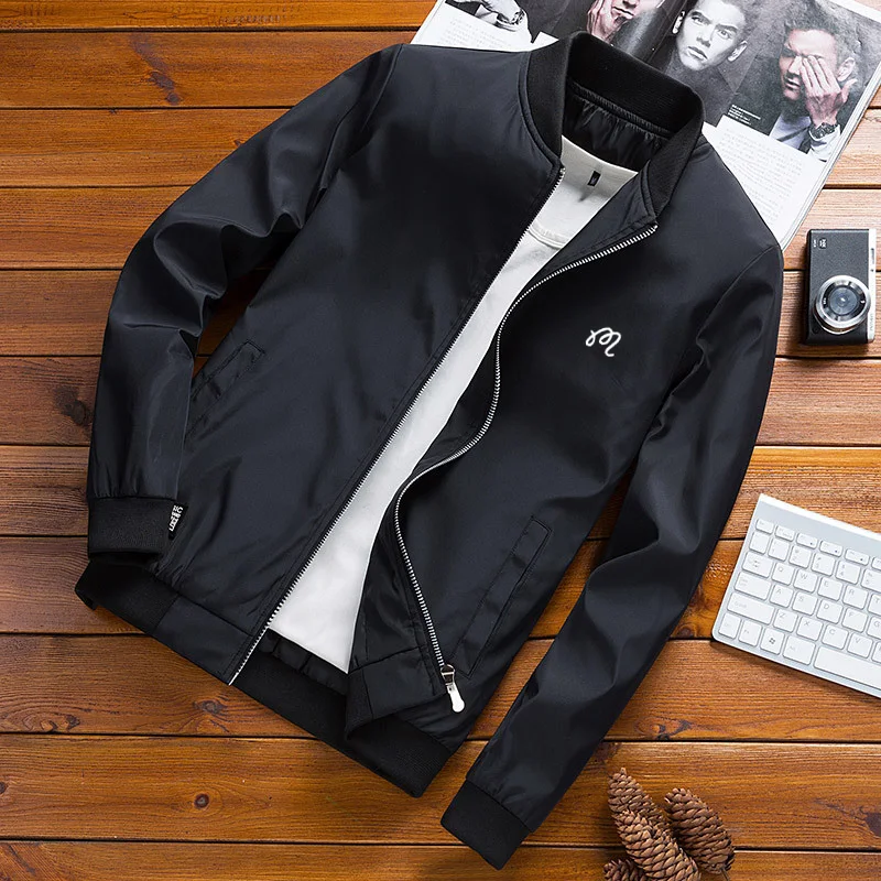 

Men's Golf Jacket Spring Korean Style Slim Fit Solid Color Coat Men Youth Plus Size Jacket Male Wear