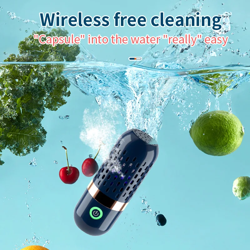 

Protable Fruit Vegetable Washing Machine Capsule Shape Wireless Food Purifier Household Pesticide Disinfection Vegetables