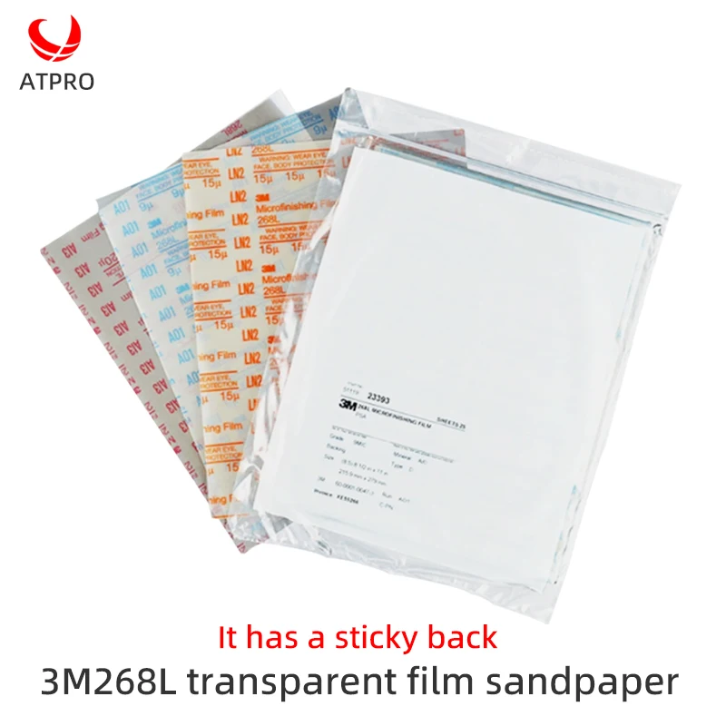 

3M268L Adhesive Transparent Film Self-adhesive Sandpaper 9-100u Grinding Grinding Valve Plastic Precision Polishing Sandpaper