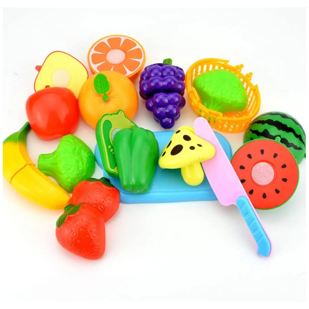 

Детская кухня пицца фруктовый игрушечный набор пластиковые ролевые игры еды детские развивающие игрушки случайный цвет