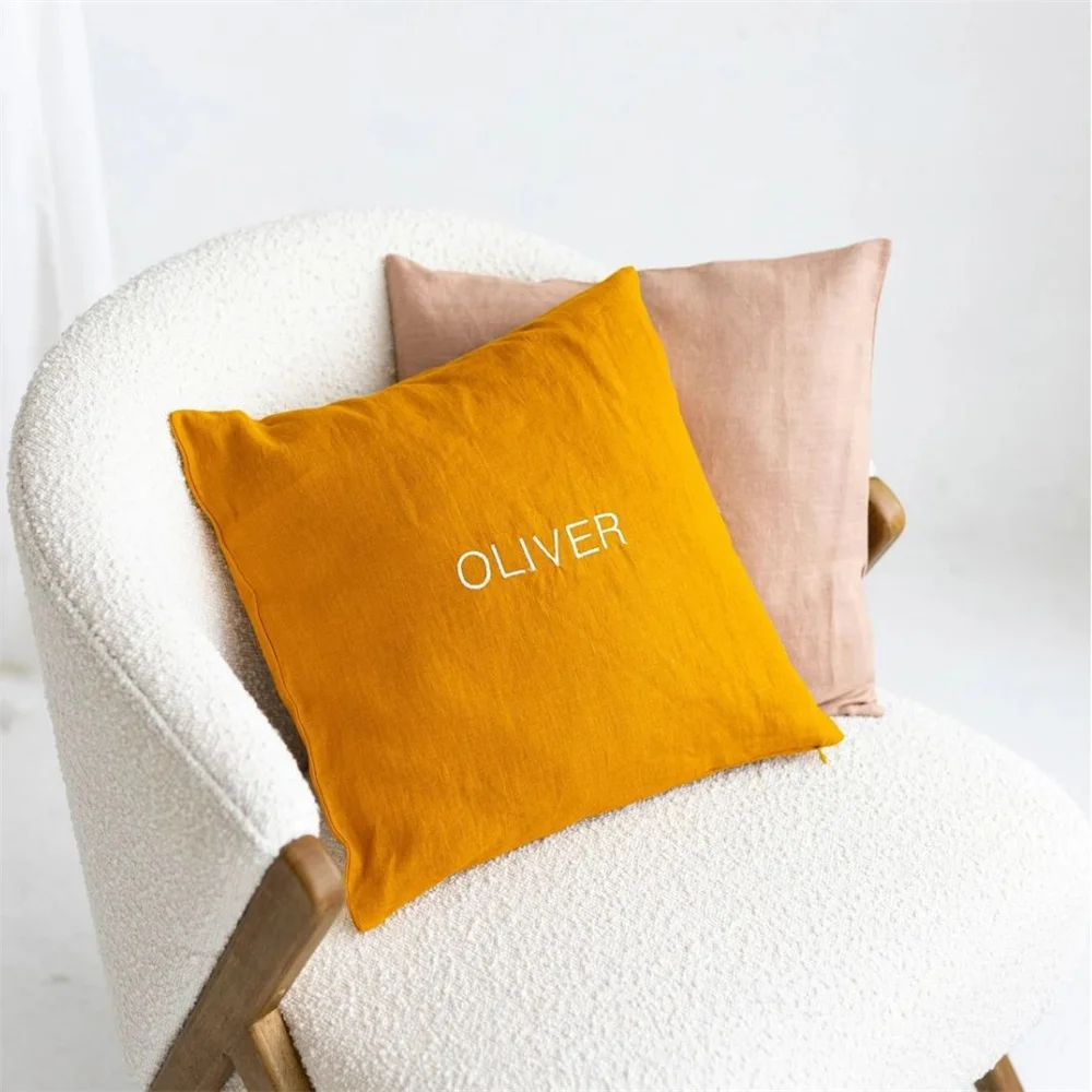 

Пользовательский чехол для подушки с вашим именем Выберите свой текст логотип или изображение Φ для дивана кровати стула