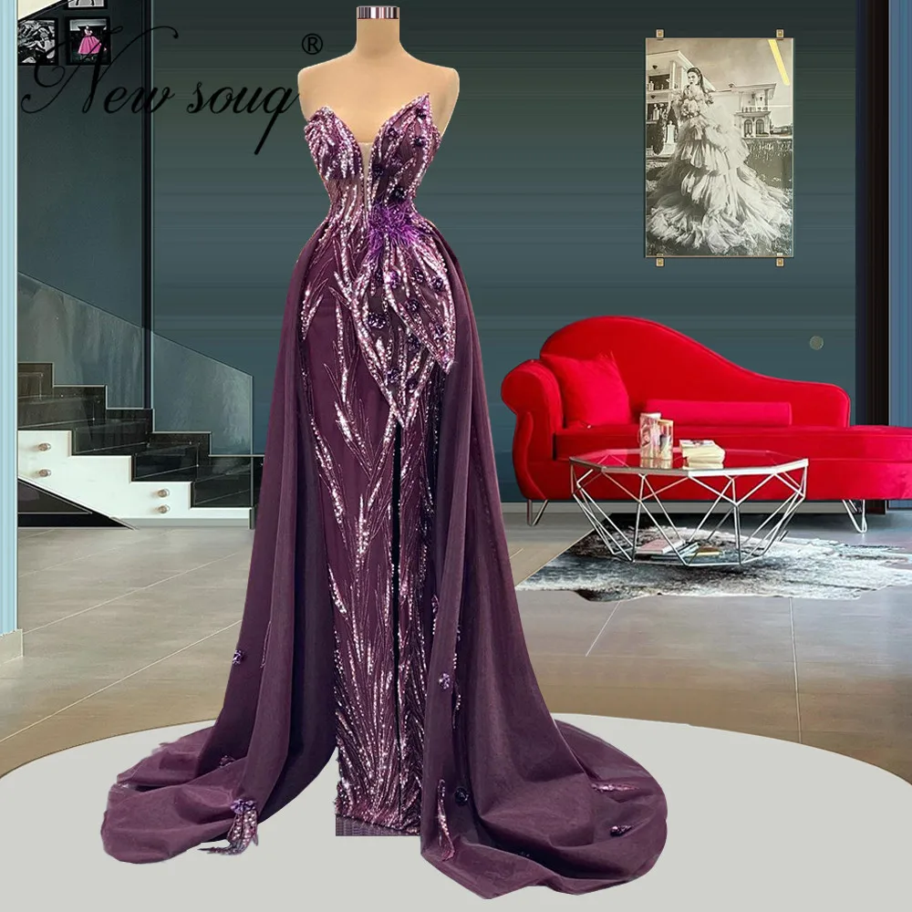 

2022 Newest Dubai Long Prom Dresses With Beads Vestidos De Fiesta Couture Evening Dress Arabic Beading Lace Women Party Gowns