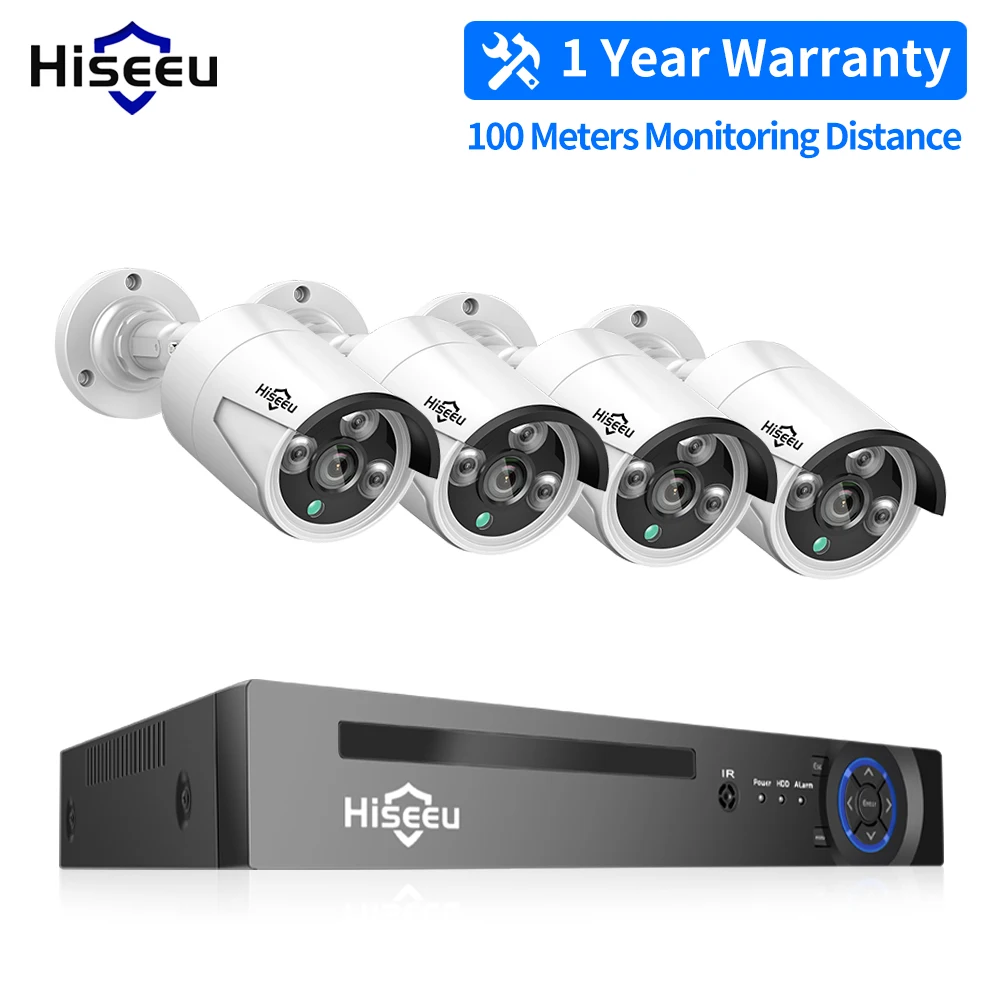 hiseeu 5mp 3mp 8ch poe nvr video audio record onvif cctv ip security surveillance camera system kit set outdoor house waterproof free global shipping