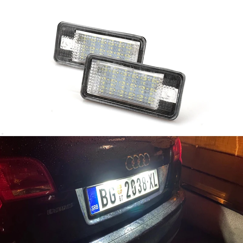 

2PCS Car LED License Plate Light For Audi A3 S3 A4 S4 B6 A6 S6 A8 S8 For Car License Number Plate Light Lamp Car Lights
