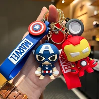 marvel cartoon doll keychain cute spiderman epoxy keyring creative captain america bag pendant fashion car key chain