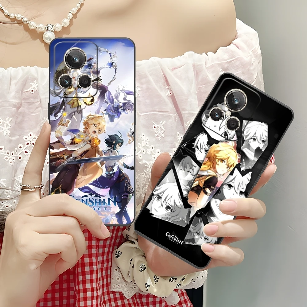 Чехол для мобильного телефона Genshin Impact Aether черный мягкий чехол Realme GT 2 9i 8i 7i Pro X50 X2