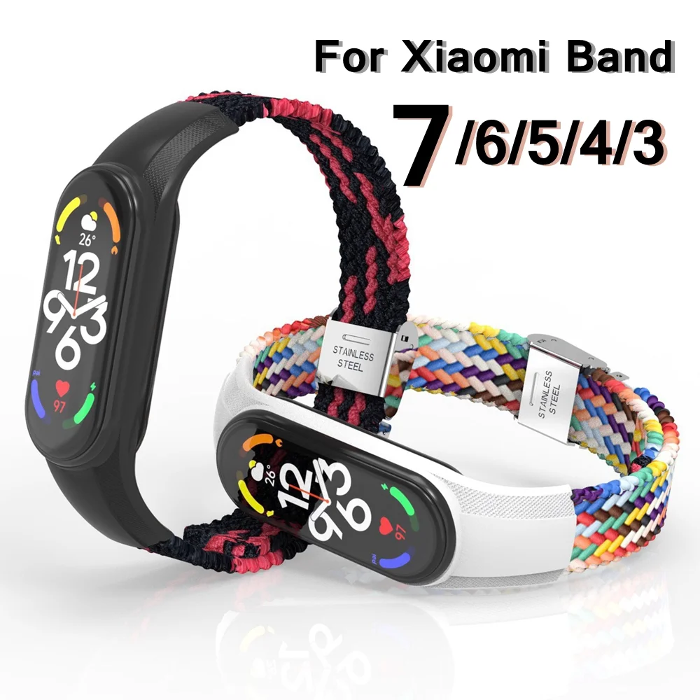 

Nylon Strap for Xiaomi Mi band 7 6 5 4p Bracelet Mi7 Mi6 Watchband Braided belt for Xiomi Miband 7 6 5 4 Band7 Wristband Straps