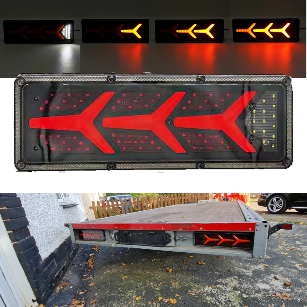 

2x12V/24V universal Truck Trailer Tail Light LED Running Turn Signal Lamp Reverse Brake Lights Tractor Lorry Rear Light