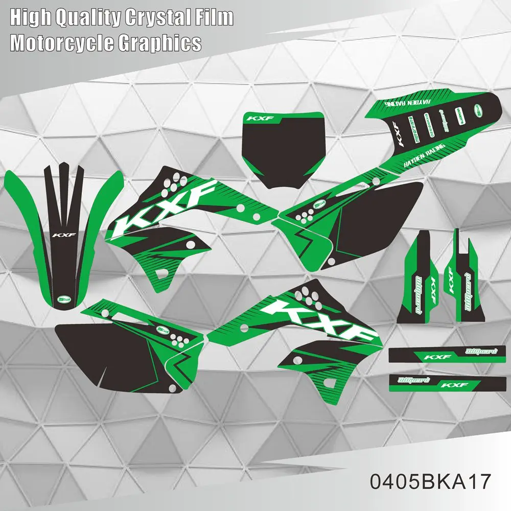 

Полностью графические наклейки для Kawasaki KX250F KXF250 KX 250F KXF 250 2006 2007 2008, наклейки на задний план мотоцикла с индивидуальным номером и именем