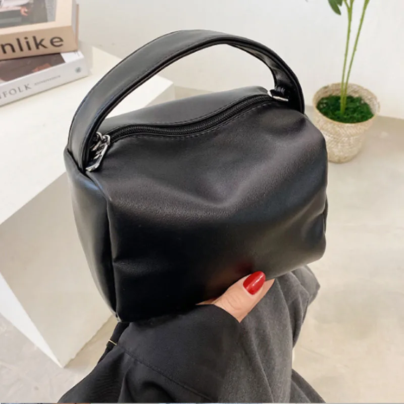 

Simple Design Women Handbag Solid color Square Tote bag High quality PU Leather Women's Designer Shoulder Bag Small Square Bag