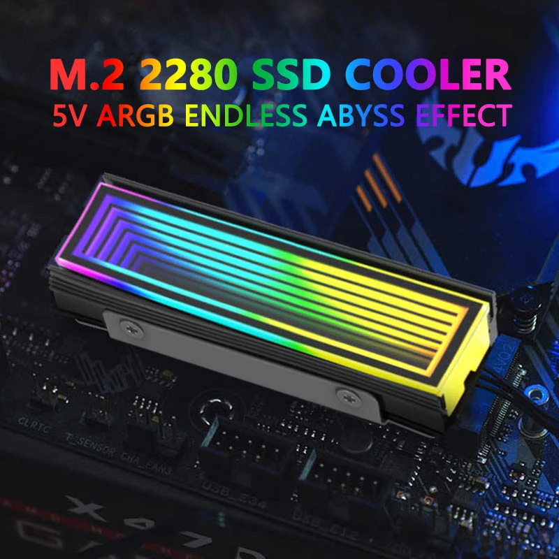 Jumpack 5V Argb синхронный компьютер 2280 SSD M2 радиатор PC RGB M.2 Охладителя NVMe обладают