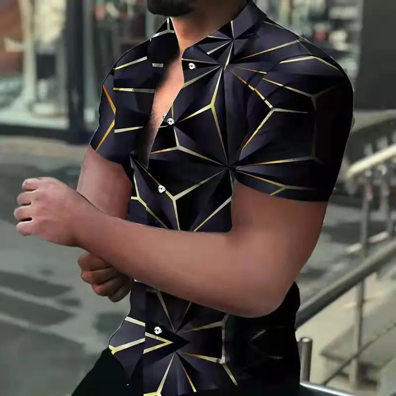 

2023 Summer New 3D Fashionable Short Sleeve Shirts en Ustom Rinted Awaiian Shirt S-5XL