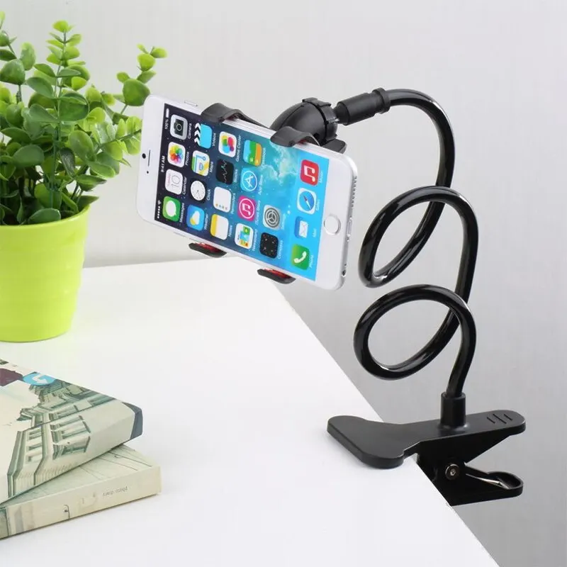 Universal Lazy Bracket Mobile Phone Holder Gooseneck Stand Stents Flexible Bed Desk Table Clip Bracket for Smartphone Holder