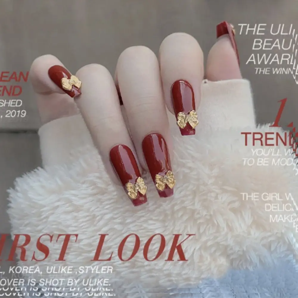 

24pcs/Box Long Coffin With Rhinestone False Nails Wearable Snake Pattern Ballerina Fake Nails Full Cover Press On Nail Tips