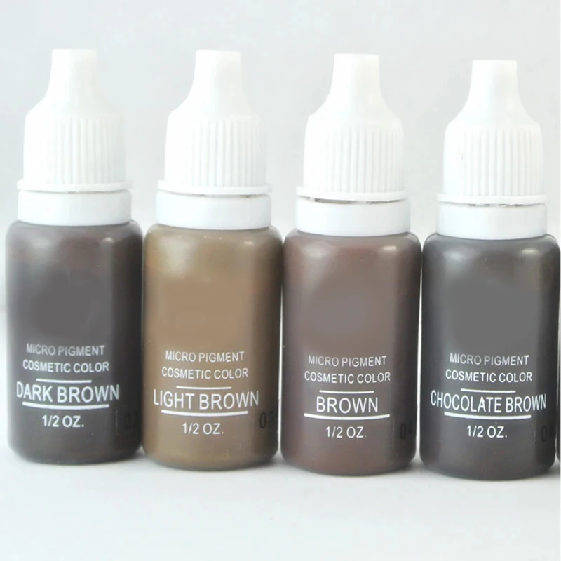 4 цвета черный набор микропигментов для перманентного макияжа чернила