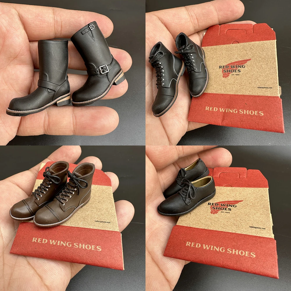 

1/12 Male/Female Soldier Accessories Gashapon Kenelephant RED WING Classic Leather Shoes Boots Fit 6'' Action Figure Body
