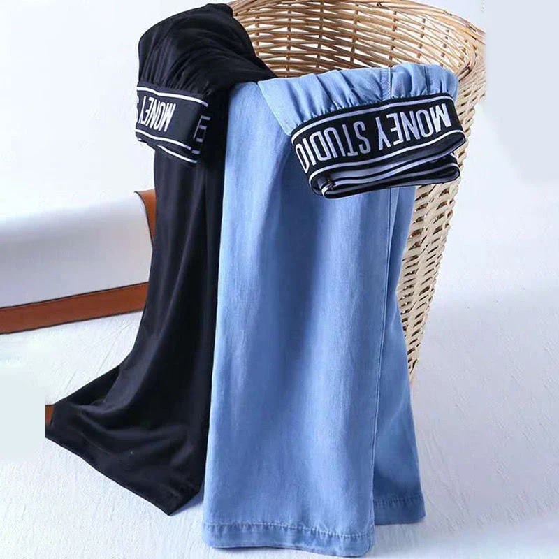 Тканевые штаны мешковатые джинсы с высокой талией широкие женские спортивные