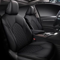 full coverage faux leather custom car seat covers full set fit for 2018 2019 2020 2021 toyota camry hybrid le se xle xse l red