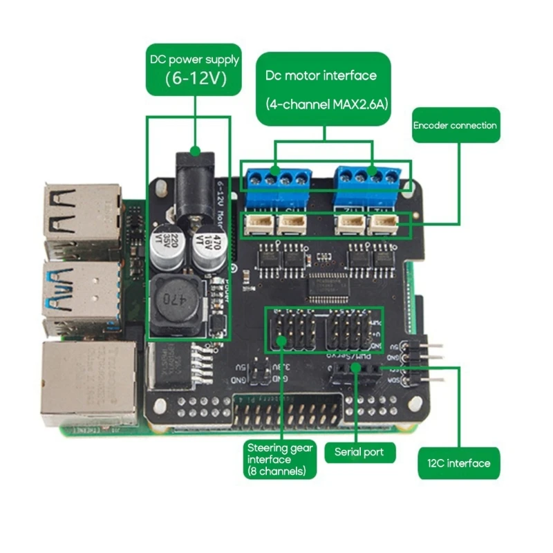 

forRaspberryPi Motor Board with WIFI Remote Control and Multiple Level Expansion