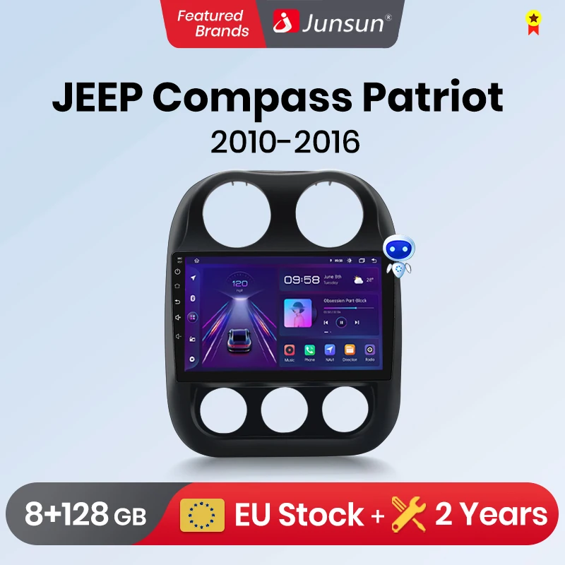 Junsun V1 Pro 8G+128G For JEEP Compass Patriot 2010 - 2016 Car Radio video players CarPlay Android Auto No 2 din 2din DVD | Автомобили и