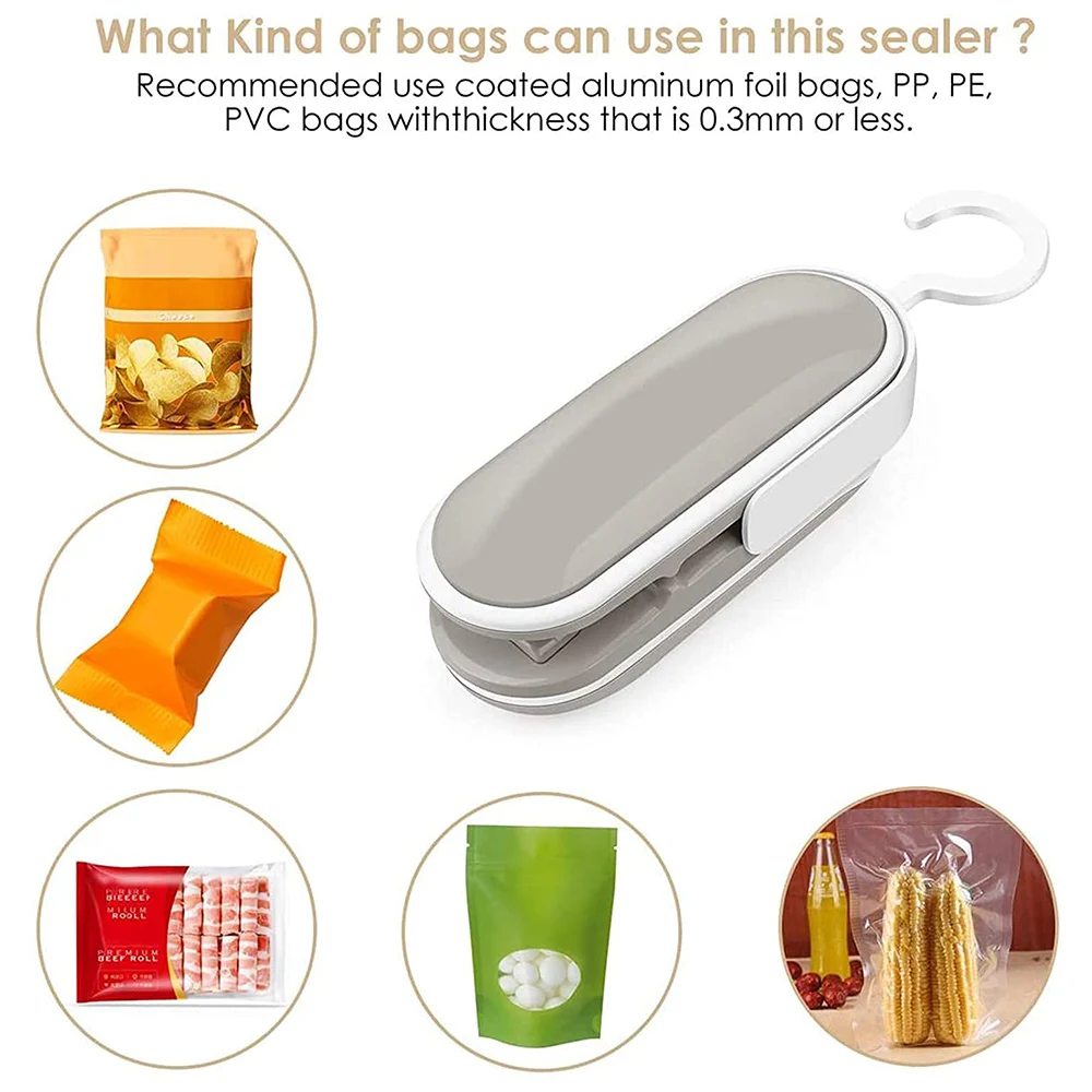 

Portable Mini Food Sealer Handheld Heat Vacuum Sealer for Plastic Bags Bag Sealing Machine 2 in 1 Cutter Resealer Machine