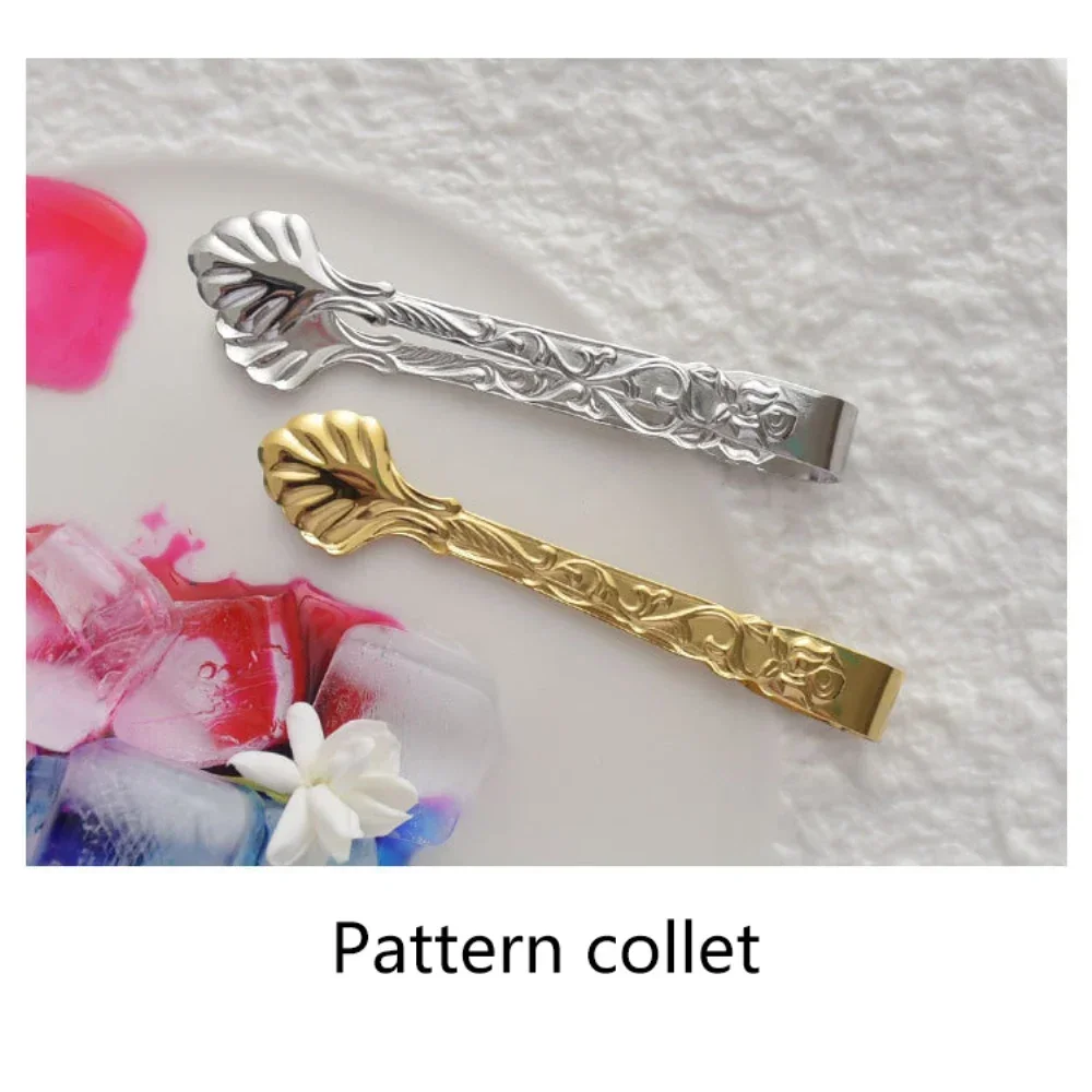 Винтажные щипцы из нержавеющей стали с рисунком розы ледяные квадратные