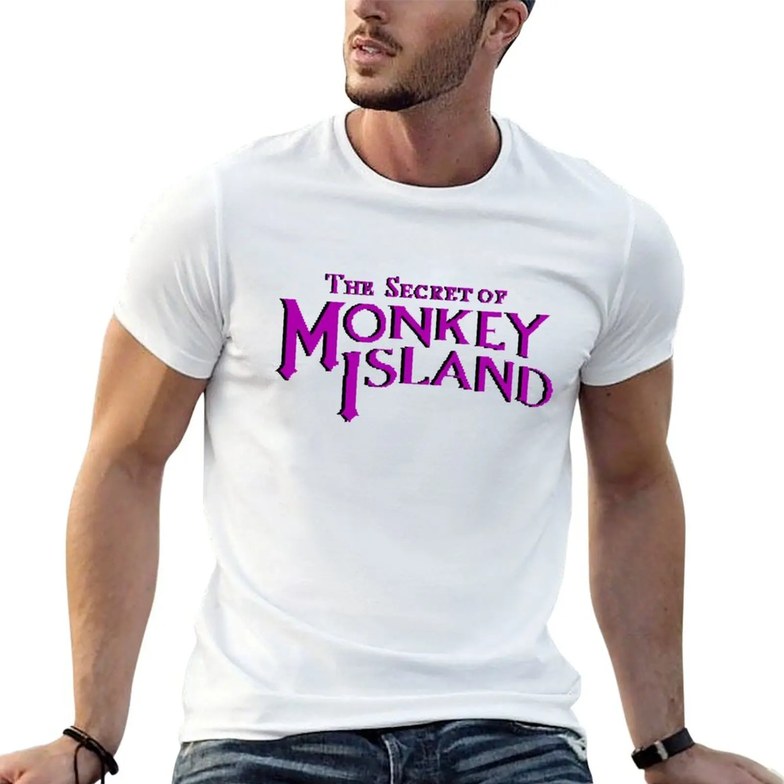 Фото Футболка с оригинальным логотипом Monkey Island - The Secret of Monkey Island, мужские футболки с графическим рисунком, дизайнерская футболка для мужчин №1