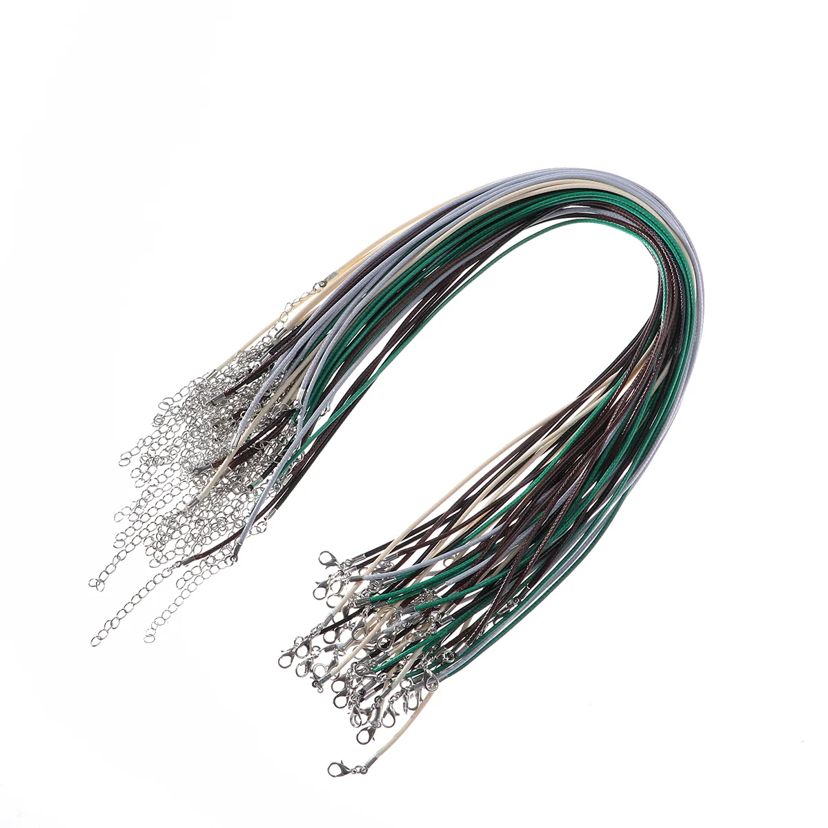 

50pcs Waxed Necklace Cord with Clasp for Necklace Bracelet Jewelry Making
