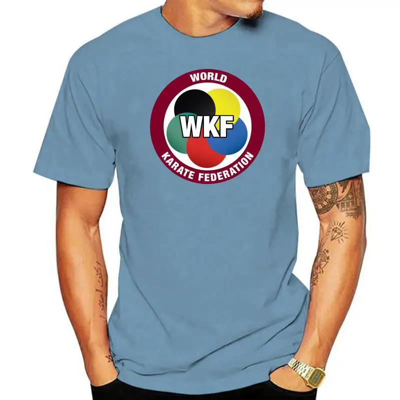 

New Wkf World Karate Federation Logo Men White T Shirt Size S M L Xl 2xl 3xl Black Youths Formal Shirts