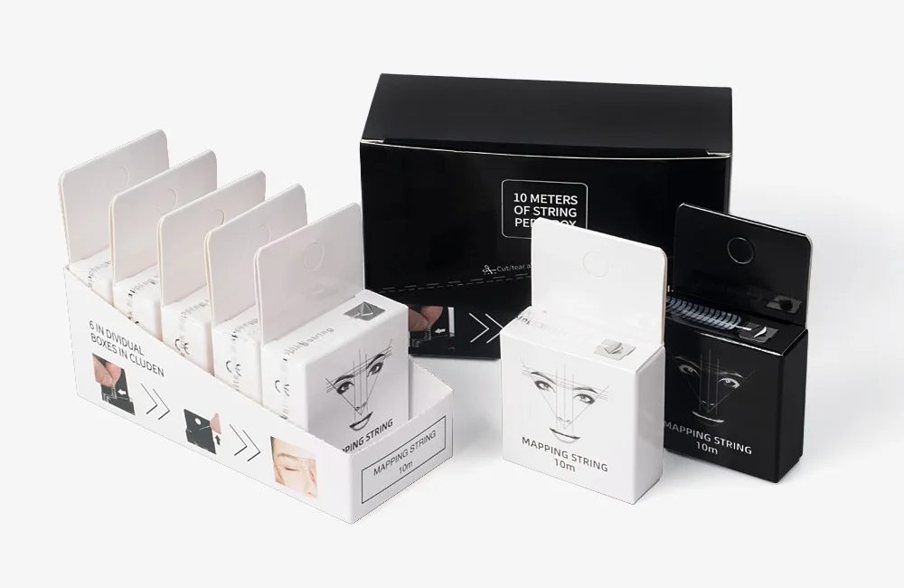 

6pcs Mapping Pre-ink String 10Meter Microblading Mapping Pre-Ink String for Makeup Eyebrow Permanent Positioning Measure Tool