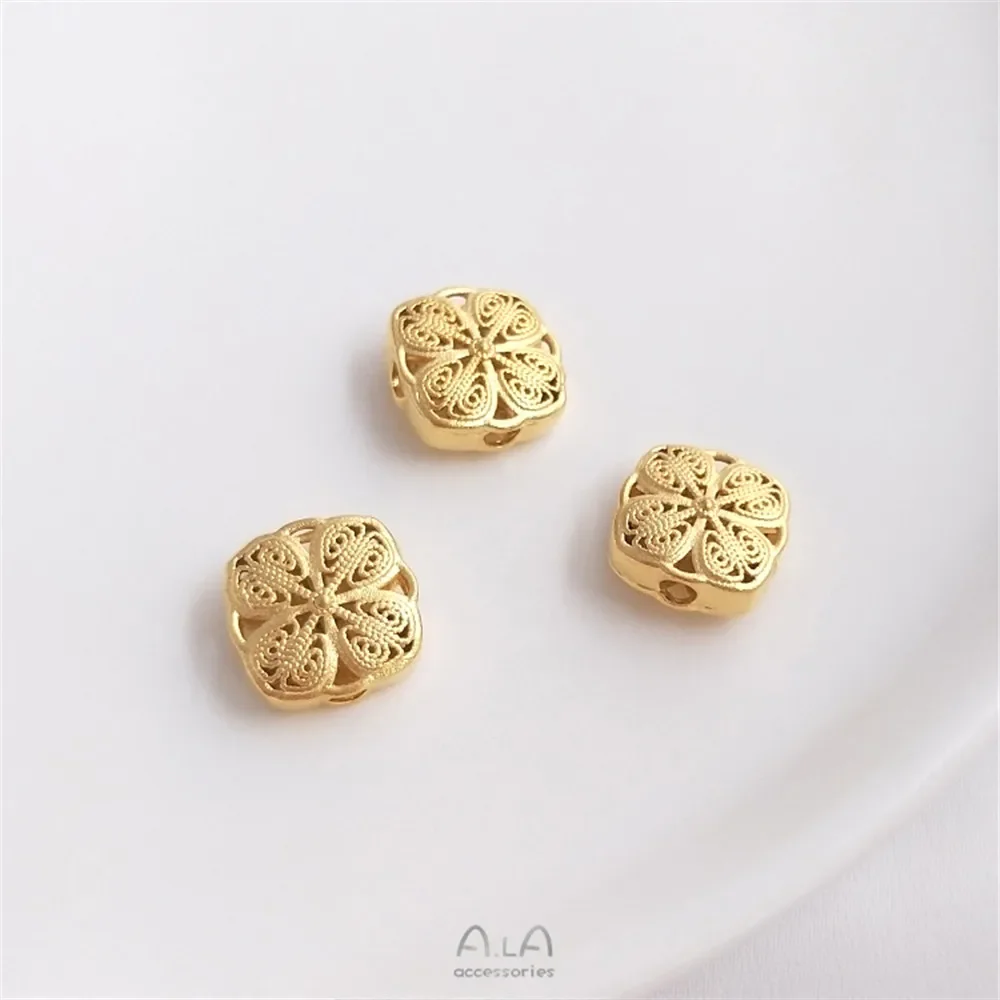 Матовый полый вырез и счастливое счастье двойной персонаж Fu Guille шарик из бисера