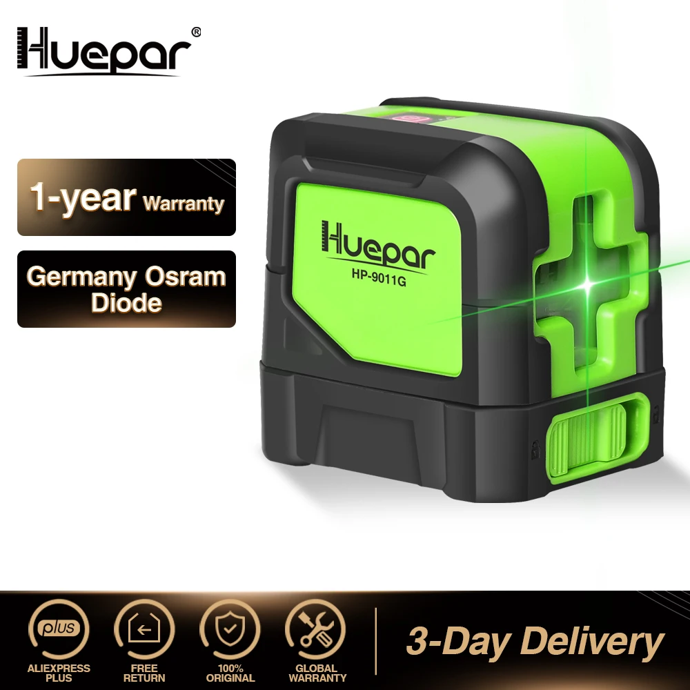Huepar Linhas de Nível do Laser Auto Nivelamento Graus Verde Vermelho Feixe Laser Horizontal & Vertical Cruz-line com Base Magnética Níveis de laser