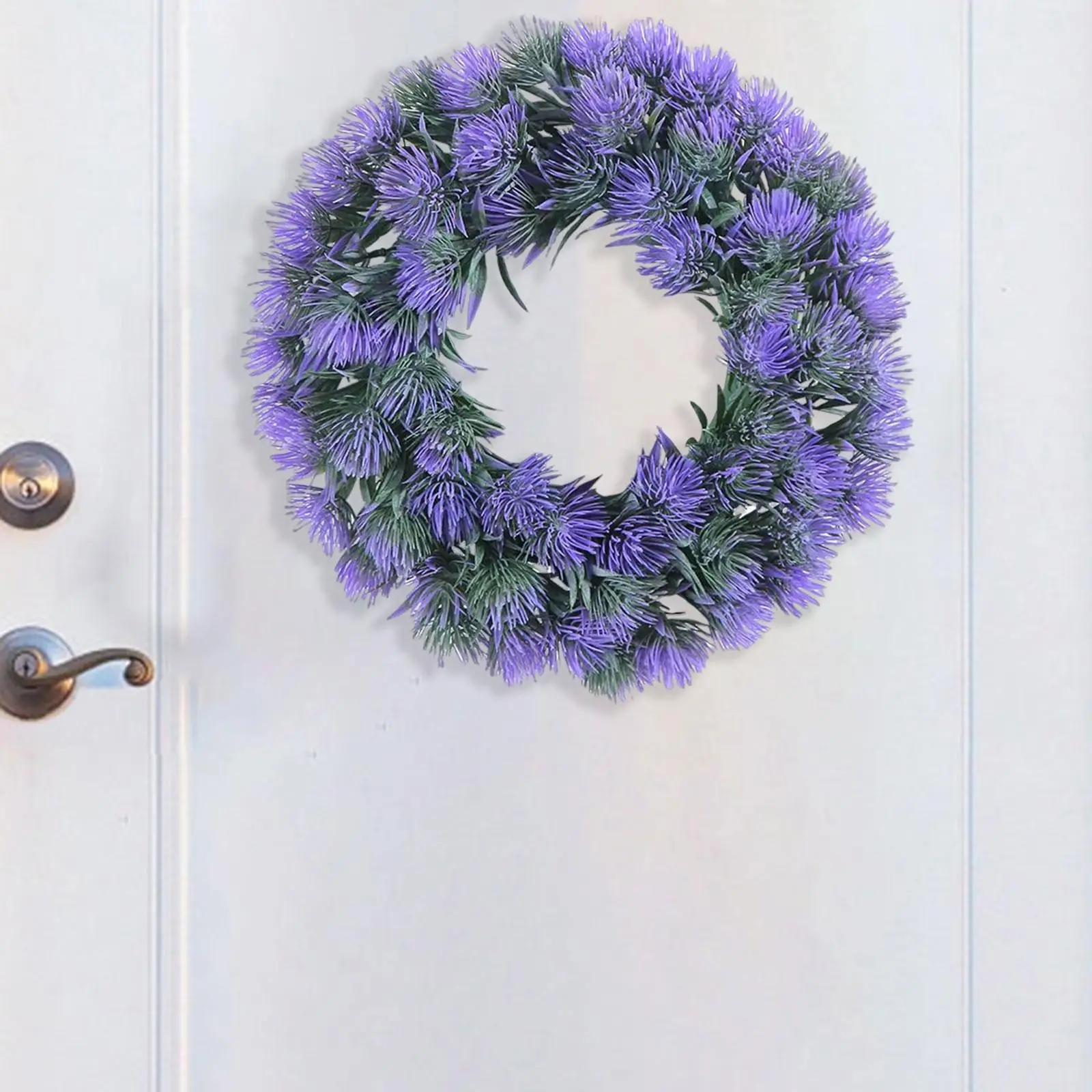

Lavender Wreath for Front Door Decorative 15inch Greenery Leaves Wreath for Home Window Farmhouse Indoor Outdoor Decoration