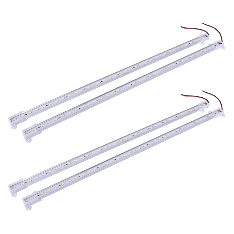 

4X 50CM 12V 36 LED 5630 SMD Hard Strip Light Aluminum Shell With End Cap White