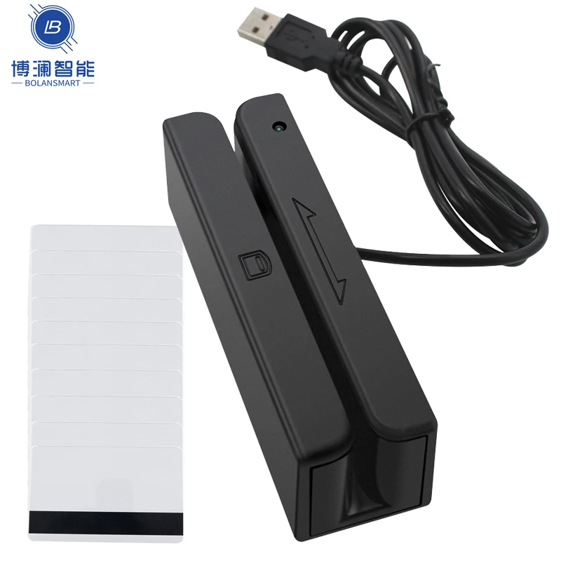 

USB Magnetic Card Reader Mini 3 Tracks 580 Swipe Mag Free Drive Plug And Play Bidirectional Magnetic Stripe Card Reader