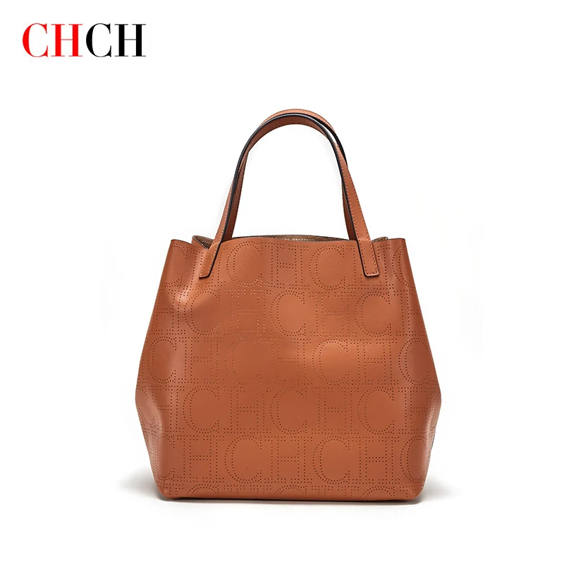 

CHCH женская сумка на плечо 2023 новые роскошные сумки для покупок с пробивкой высококачественные повседневные сумки-тоуты в стиле ретро сумка для дам